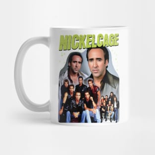 NICKELCAGE Band PARODY Funny Retro 2000's Glamour Shot Band Tee (green logo) Mug